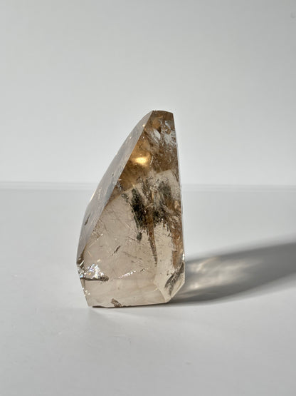 Spooky Black Rutile on Lodalite In Smoky Quartz Flame, Brazil