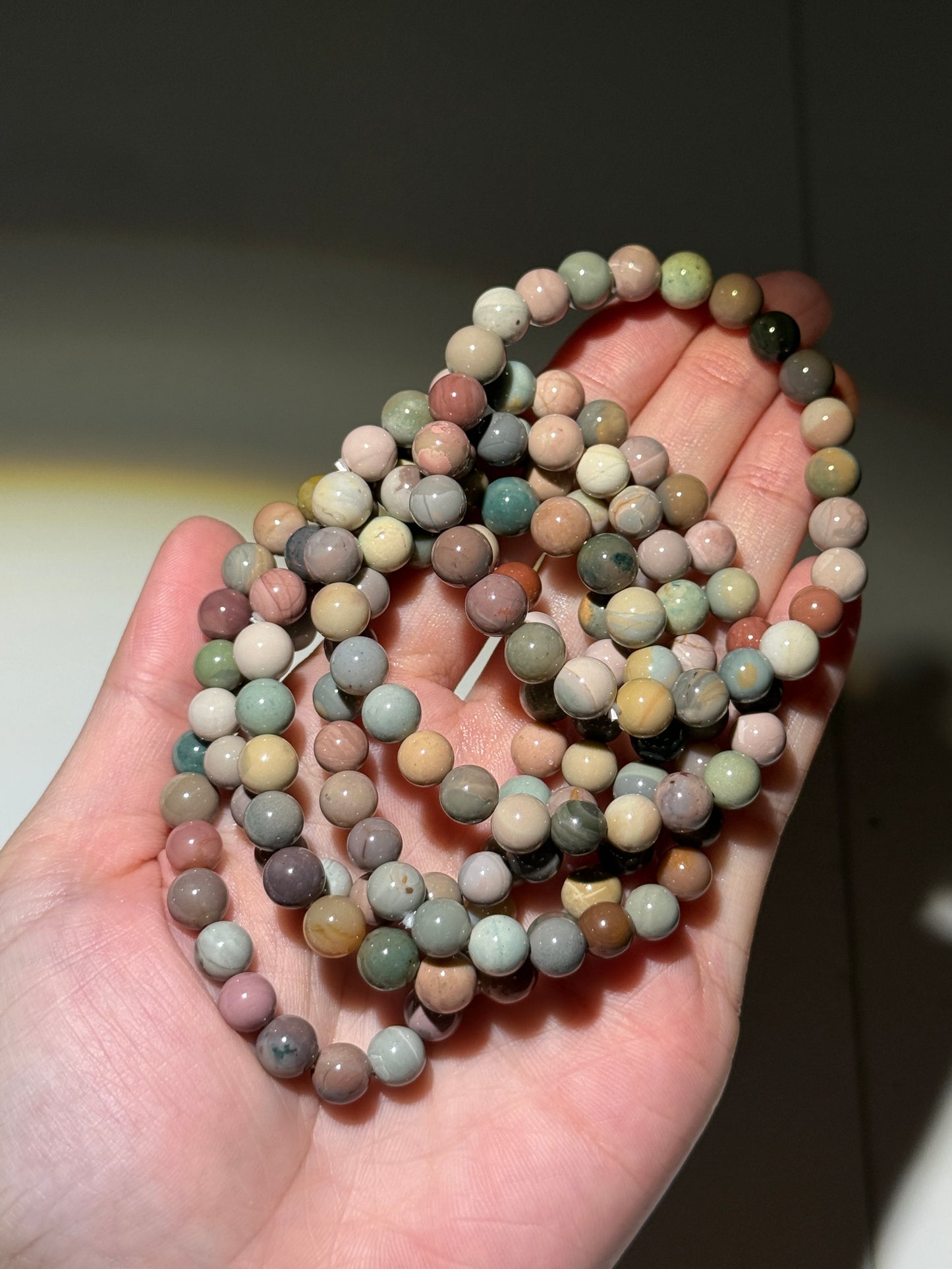 Pastel Alashan Agate Bracelets, 8mm