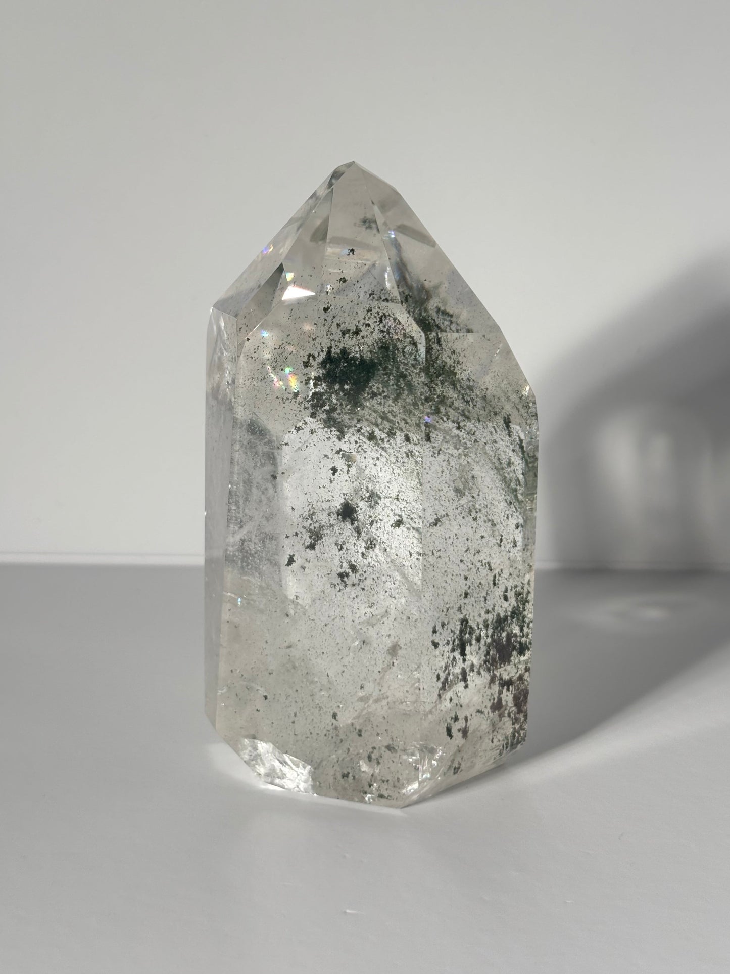 Large Dark Green Phantom Chlorite Tower, Brazil