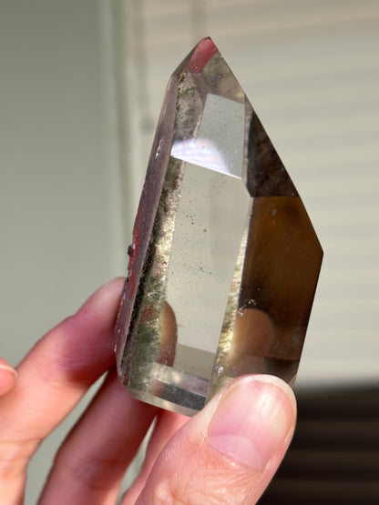 Chunky High Quality Water Clear Phantom Garden Quartz Tower, Brazil