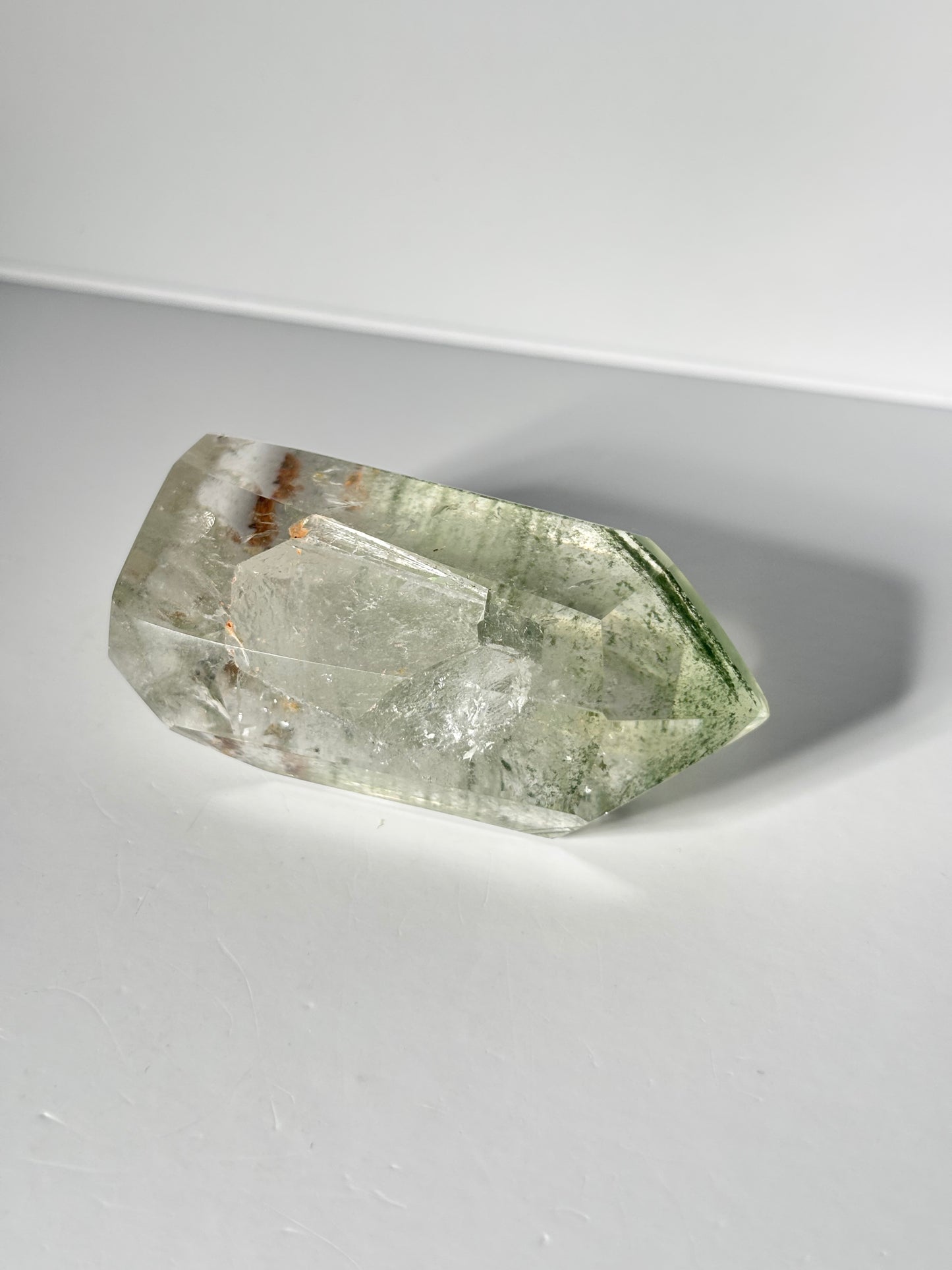 Rare Large Green Phantom Chlorite Tower With Big Penetrator, Brazil