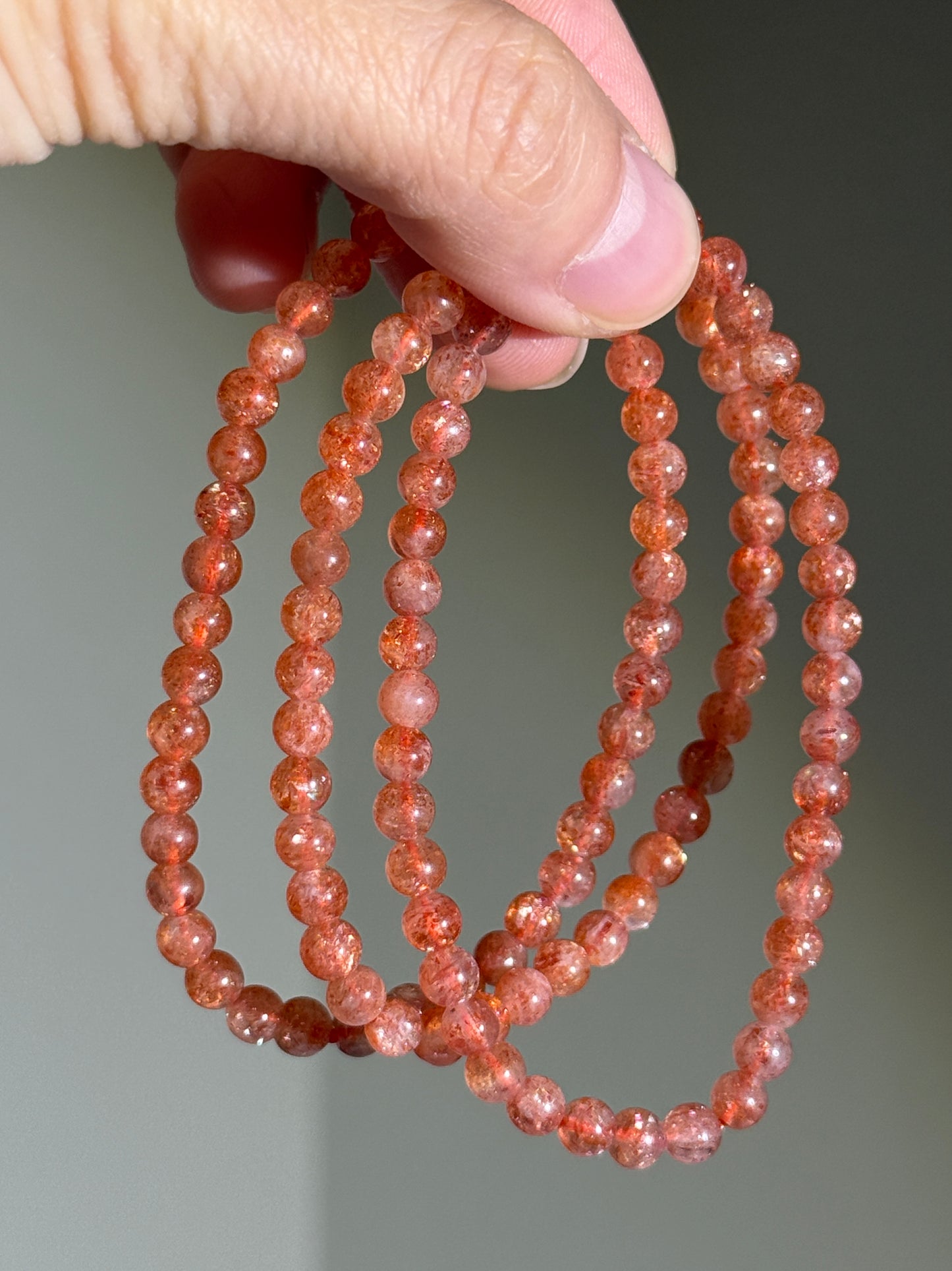Glittery Sunstone Bracelets, 5mm
