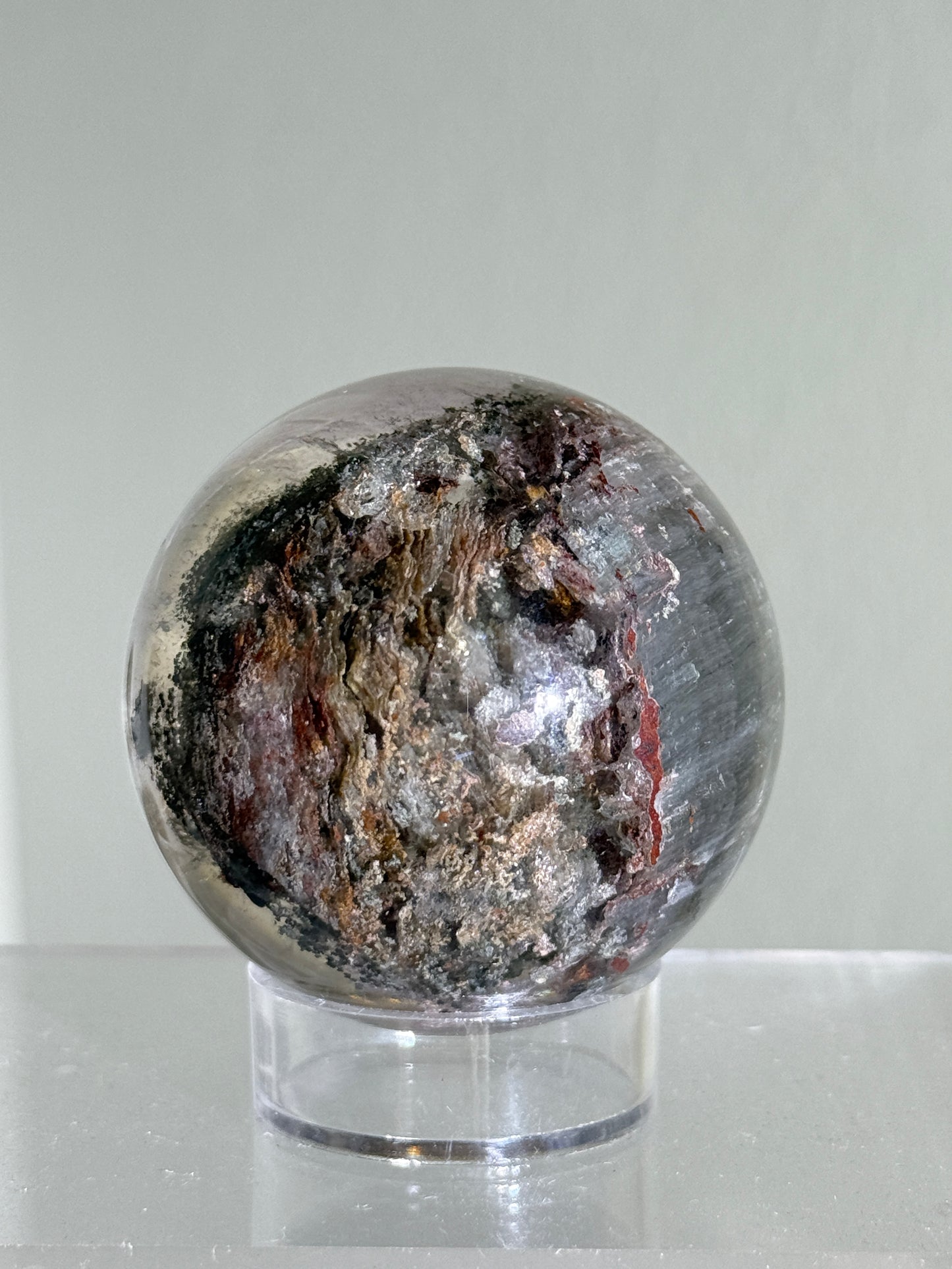 High Quality Colorful Garden Quartz Sphere With Hematite, Zambia