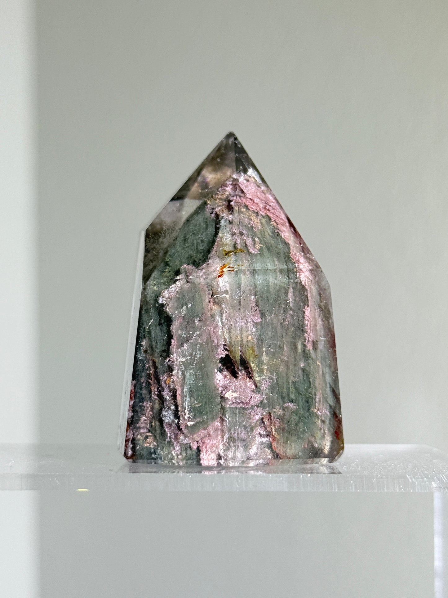 High Quality Mint Green & Pink Garden Quartz Tower, Zambia