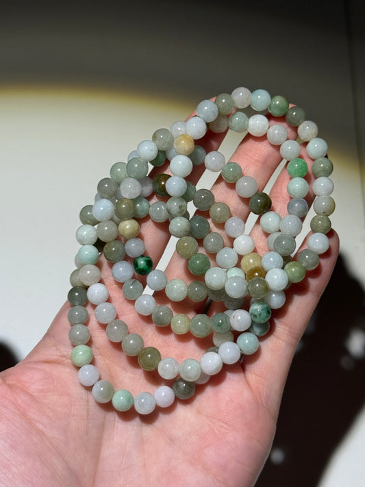 Burmese Jade Bracelets, 6.5mm