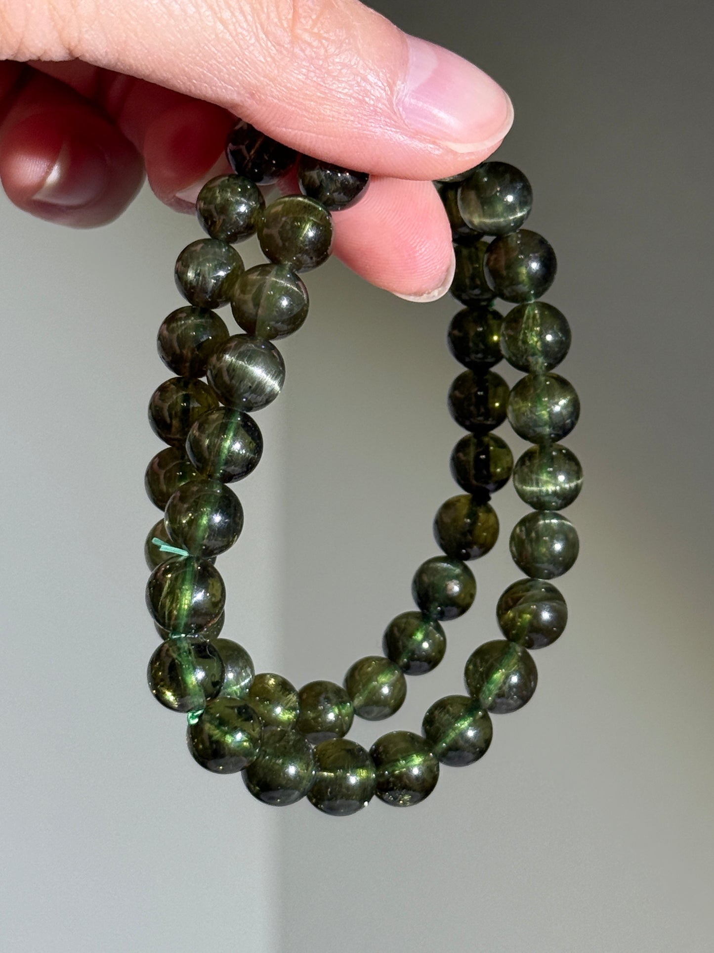 Cat Eye Green Apatite Bracelets, 7-8mm