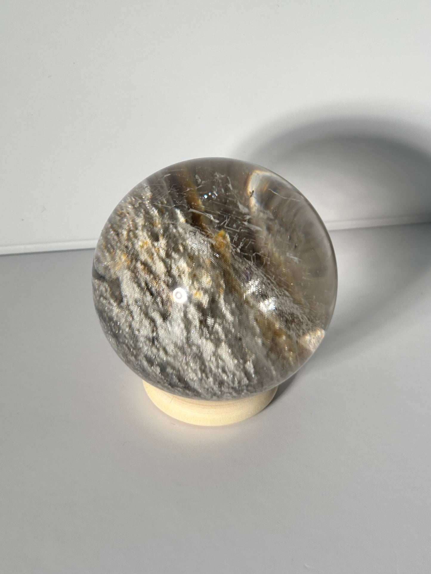 Collector’s Grade White Glittery Lodalite Quartz Sphere, Brazil