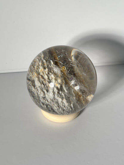 Collector’s Grade White Glittery Lodalite Quartz Sphere, Brazil