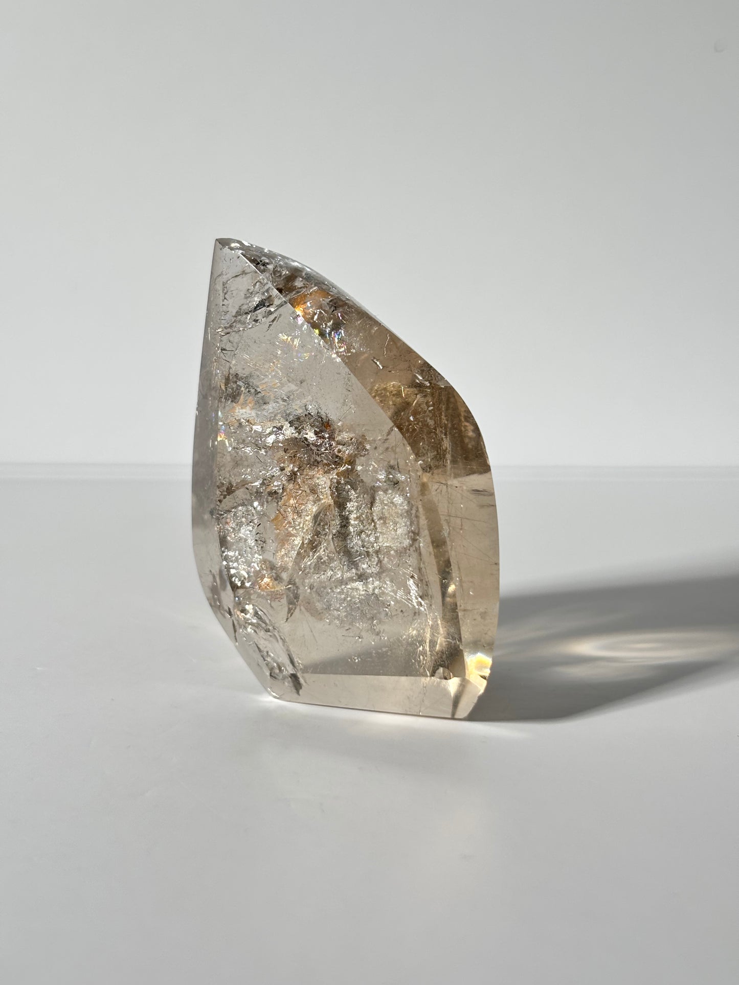 Spooky Black Rutile on Lodalite In Smoky Quartz Flame, Brazil