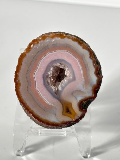 High Quality Druzy Pink Zhanguo Agate Pair, China