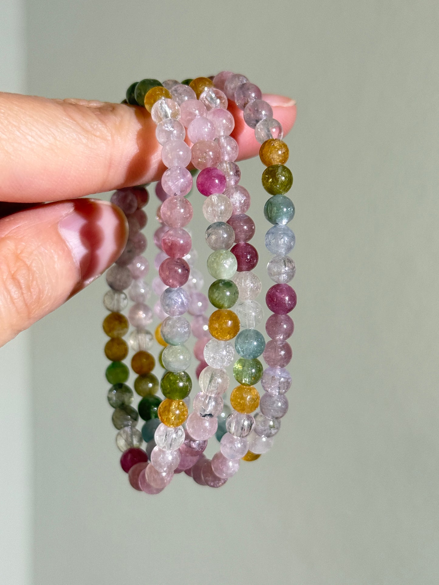 Candy Watermelon Tourmaline Bracelets, 5mm