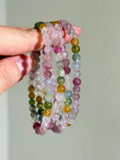 Candy Watermelon Tourmaline Bracelets, 5mm