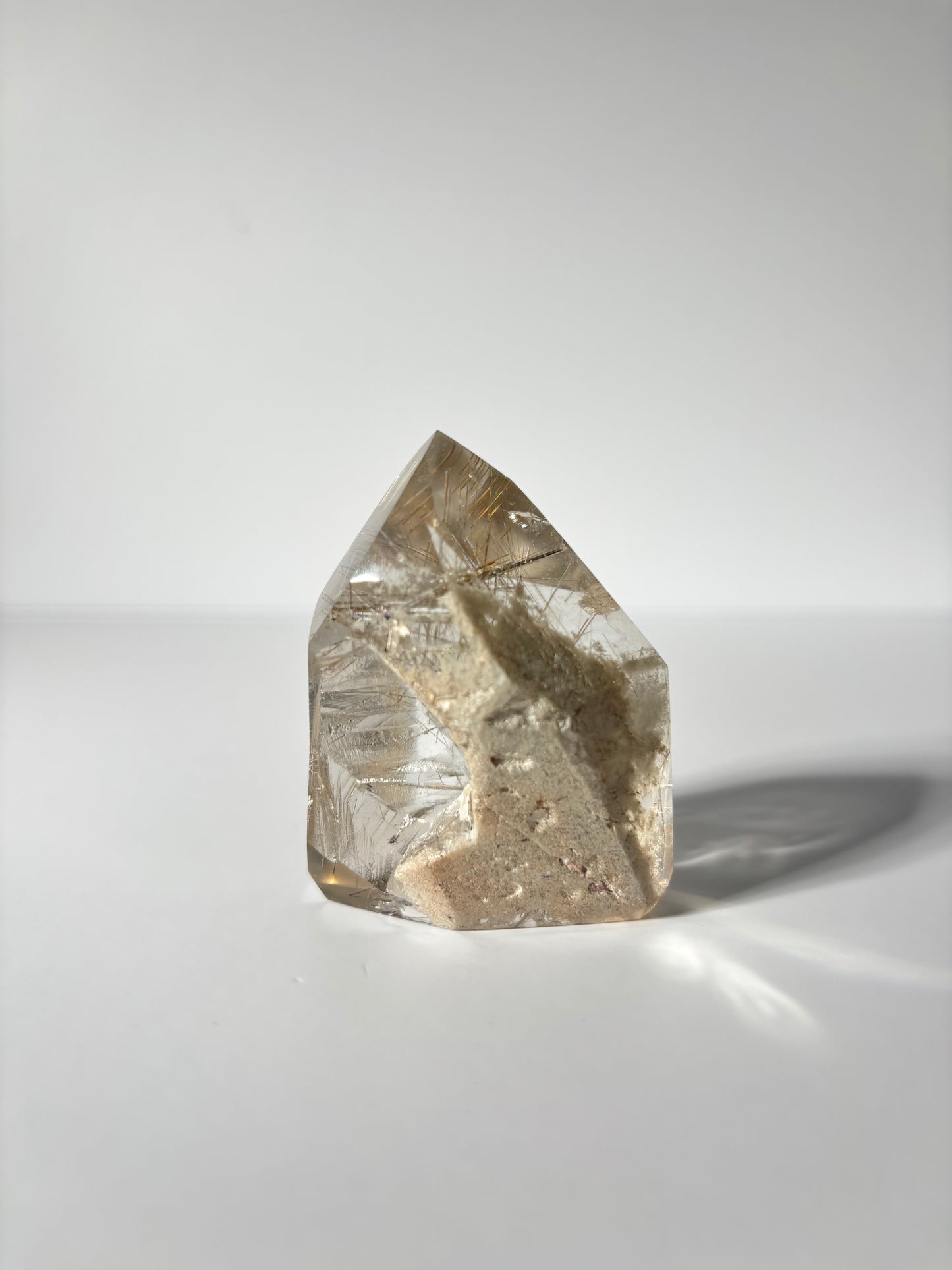 Large Collector’s Grade Silver and Copper Rutile x White Lodalite Quartz Tower, Brazil