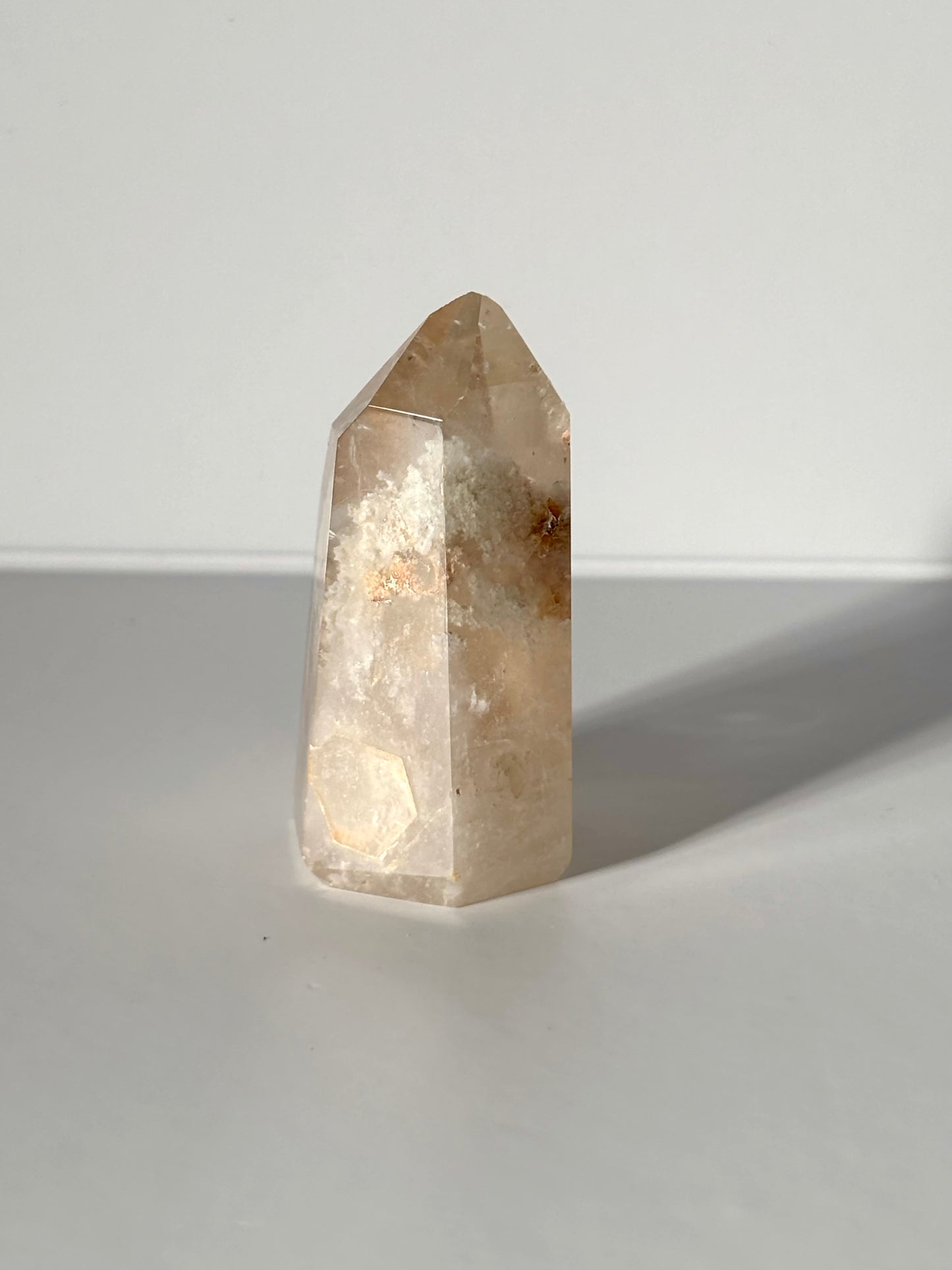 Cream Lodalite Quartz Tower With Penetrator, Brazil