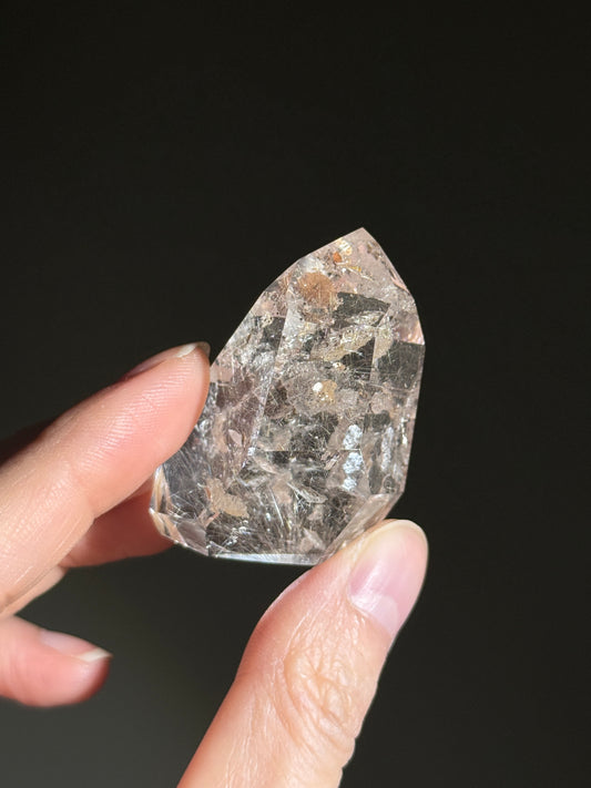 High Quality Golden & Silver Shooting Star Rutile With Special Mineral Inclusion Tower, Brazil