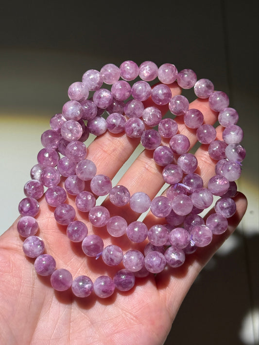 Pink Lepidolite Bracelets, 8-9mm
