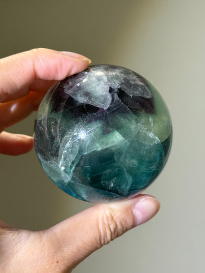 Large Rainbow Fluorite Sphere
