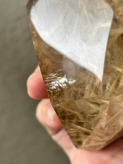 Statement Golden Starburst Rutile on Layered Lodalite Freeform