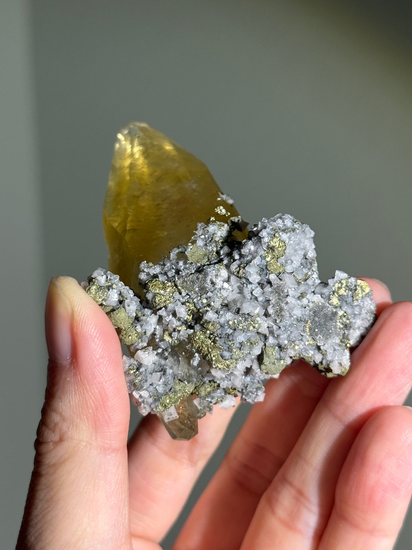 High Quality Sweetwater Mine Honey Calcite On Dolomite With Chalcopyrite, USA