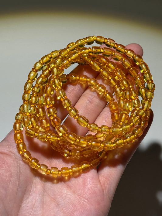 Genuine Amber Bracelets, 5mm