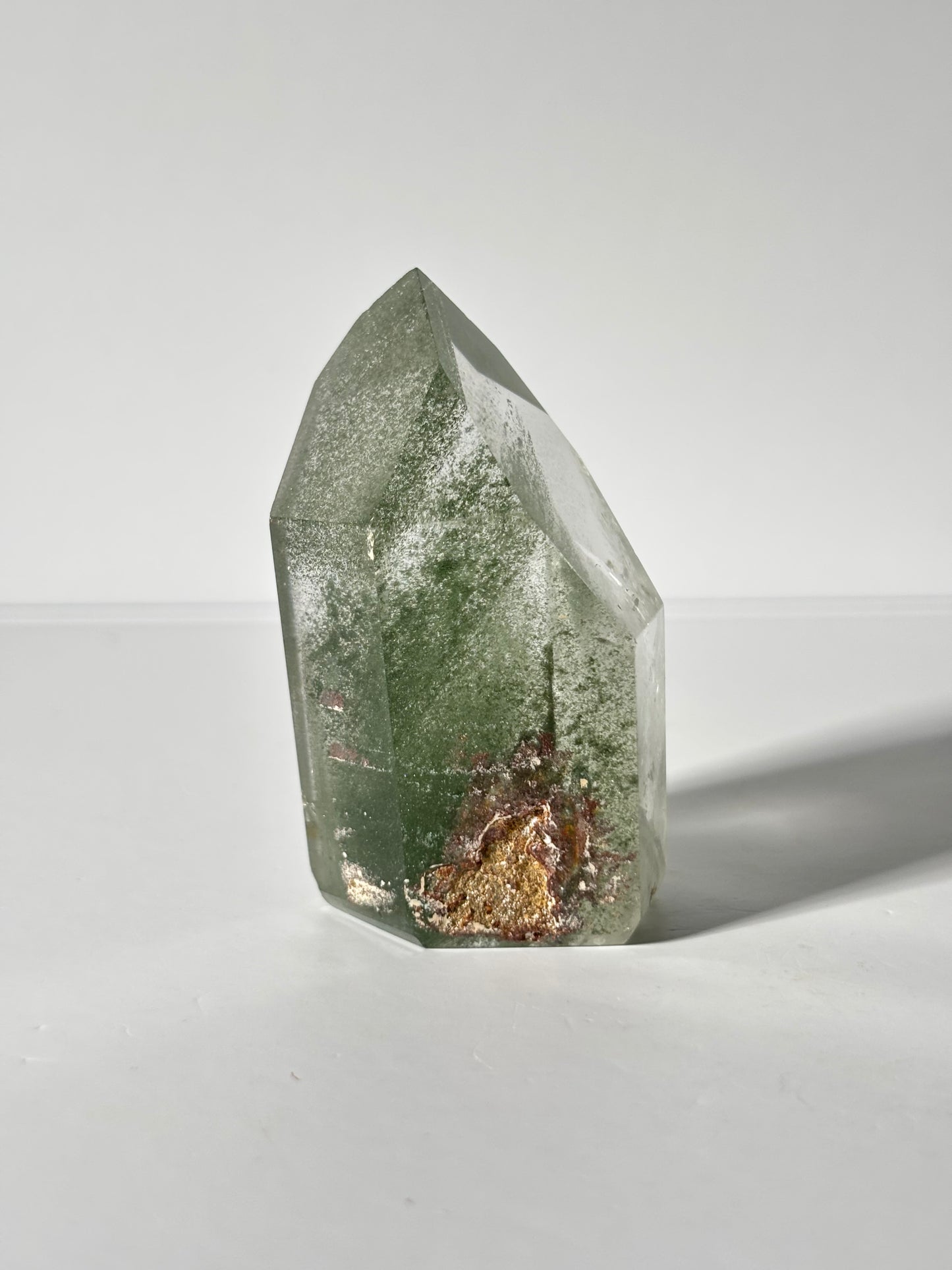 Large Chunky Green Phantom Chlorite Tower, Brazil