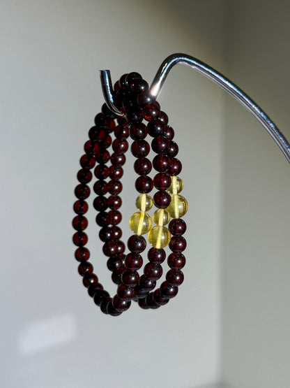 Genuine Blood Amber & Golden Amber Bracelets, 5.5-6mm