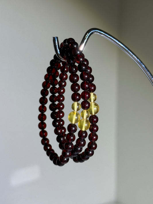 Genuine Blood Amber & Golden Amber Bracelets, 5.5-6mm