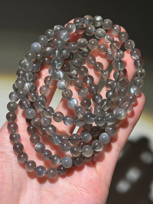 Grey Moonstone Bracelets, 7mm