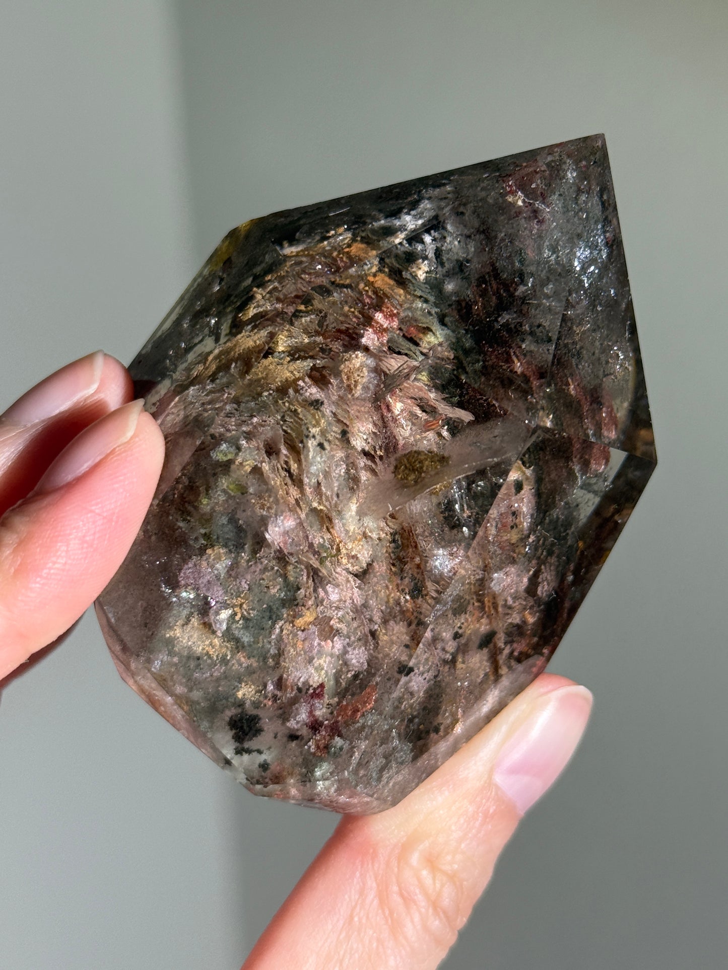 Large Chunky Colorful Garden Quartz Tower, Zambia