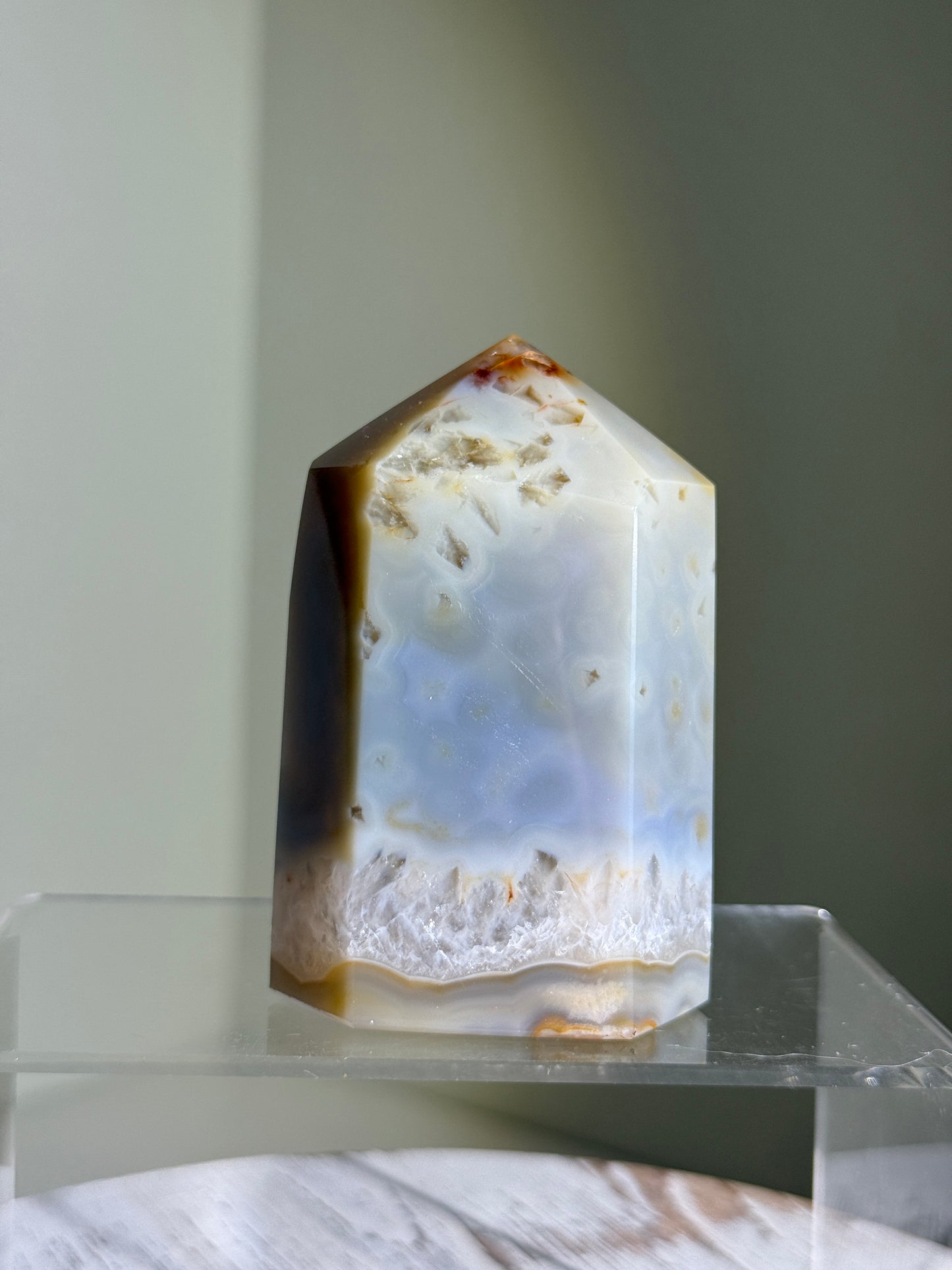 Caramel Golden Druzy Agate Tower, Brazil