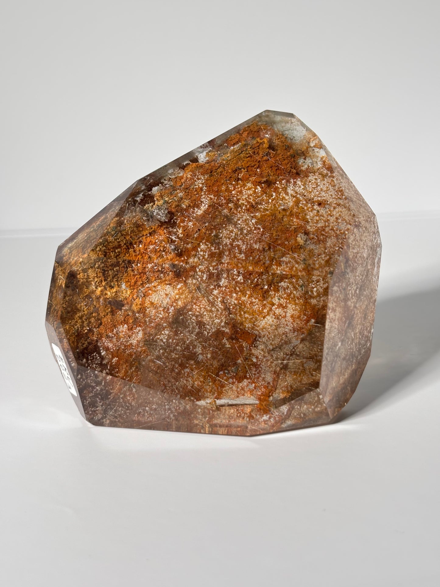 Statement Rare Orange Lodalite With Silver Starburst Rutile Freeform, Brazil