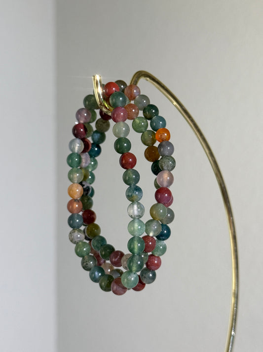 Colorful Moss Agate Bracelets, 7mm