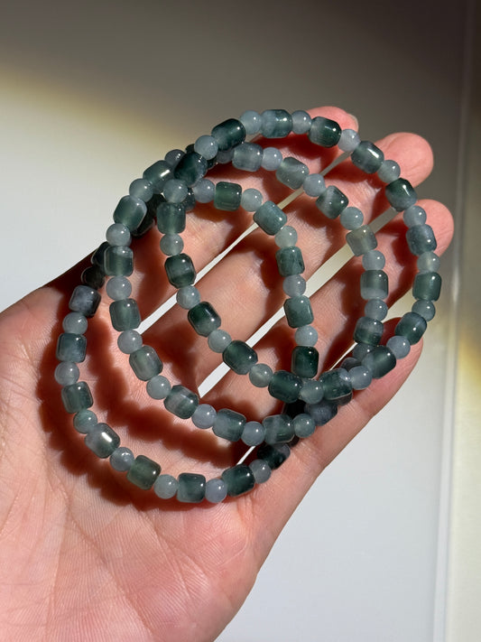 Blue Water Jade Bracelets, 6mm
