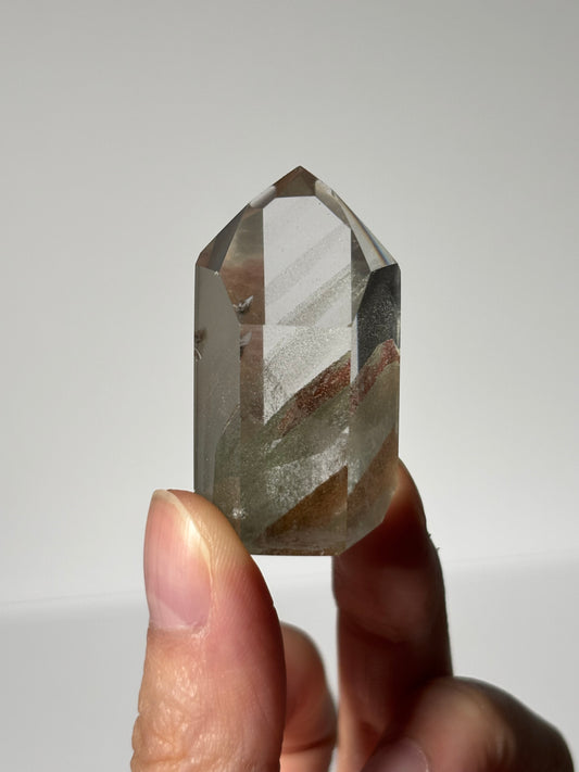 High Quality Water Clear Green Phantom Chlorite Tower With Phantom Lodalite, Brazil