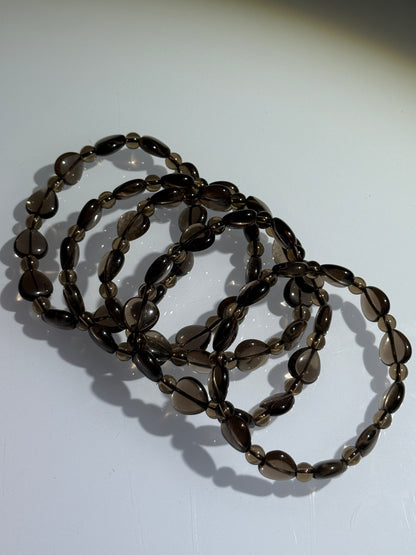 Smoky Quartz Heart Bracelets, 12mm