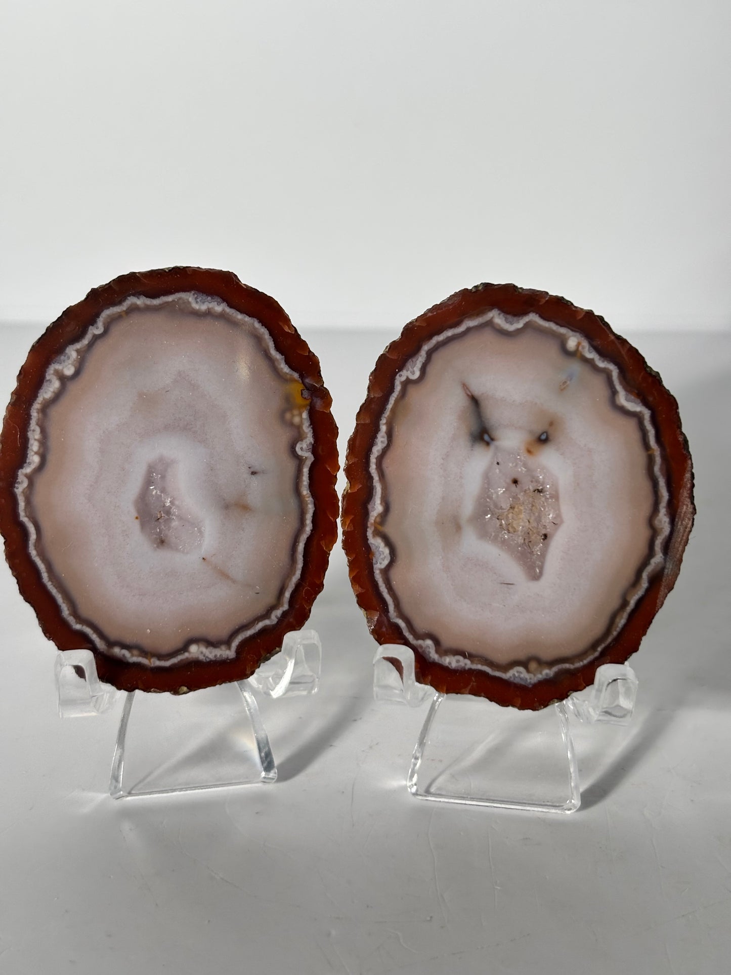 Red & Pink Zhanguo Agate Pair, China