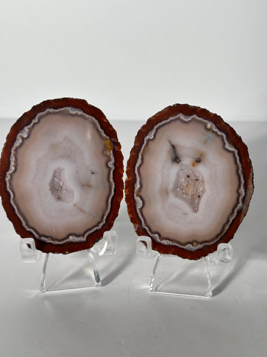 Red & Pink Zhanguo Agate Pair, China