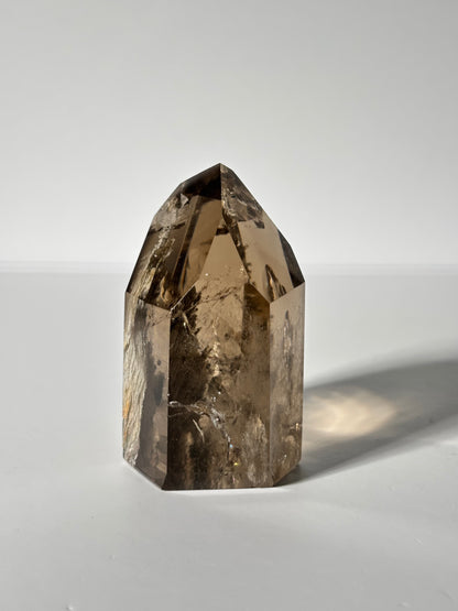 High Quality White Phantom Lodalite & Manifestation Quartz In Smoky Quartz Tower, Brazil