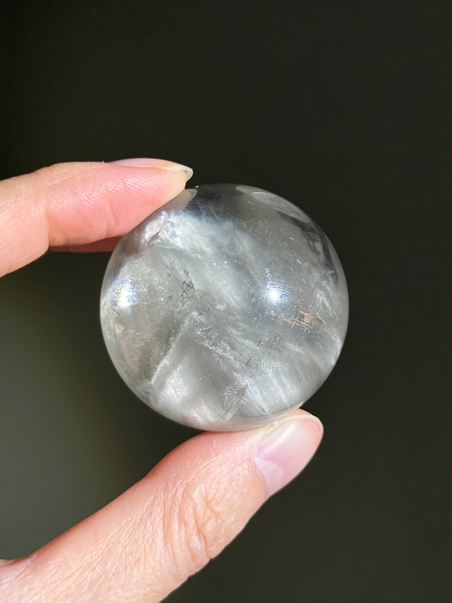 Rare Collector's Grade Gray Amphibole Quartz Sphere, Brazil