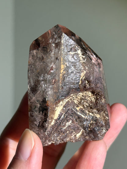 High Quality Large Phantom Pink Garden Quartz Tower, Brazil