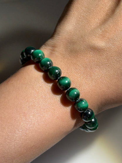 Chatoyant Malachite Bracelets, 8.5mm