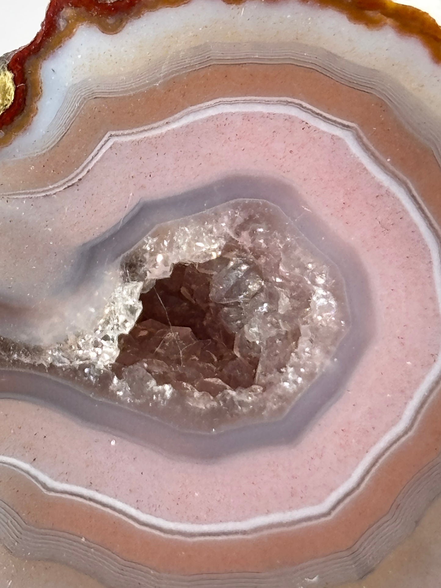 High Quality Druzy Pink Zhanguo Agate Pair, China