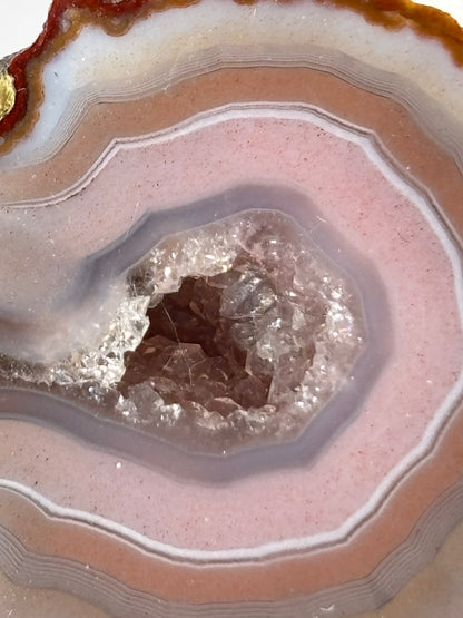 High Quality Druzy Pink Zhanguo Agate Pair, China