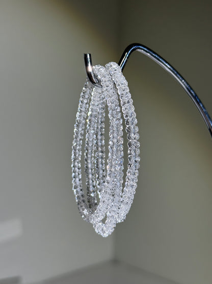 Faceted Clear Quartz Bracelets, 5mm