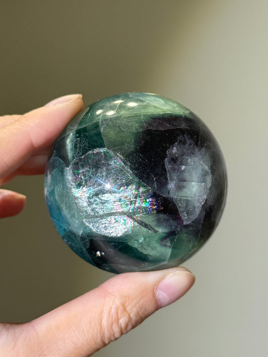 Large Rainbow Fluorite Sphere