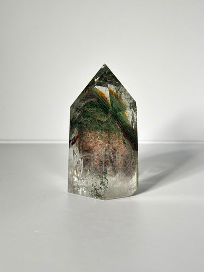 High Quality Green Phantom Chlorite & Lodalite Tower, Brazil