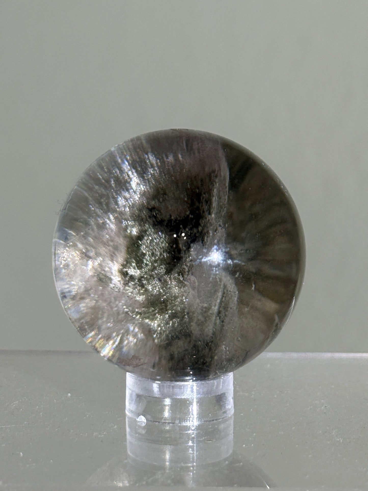 High Quality Water Clear Sage Green Garden Quartz Sphere, Brazil