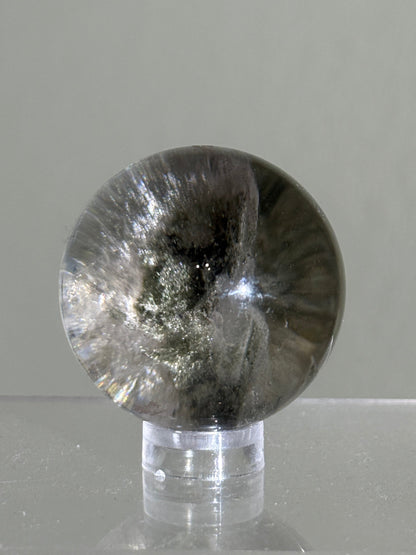High Quality Water Clear Sage Green Garden Quartz Sphere, Brazil