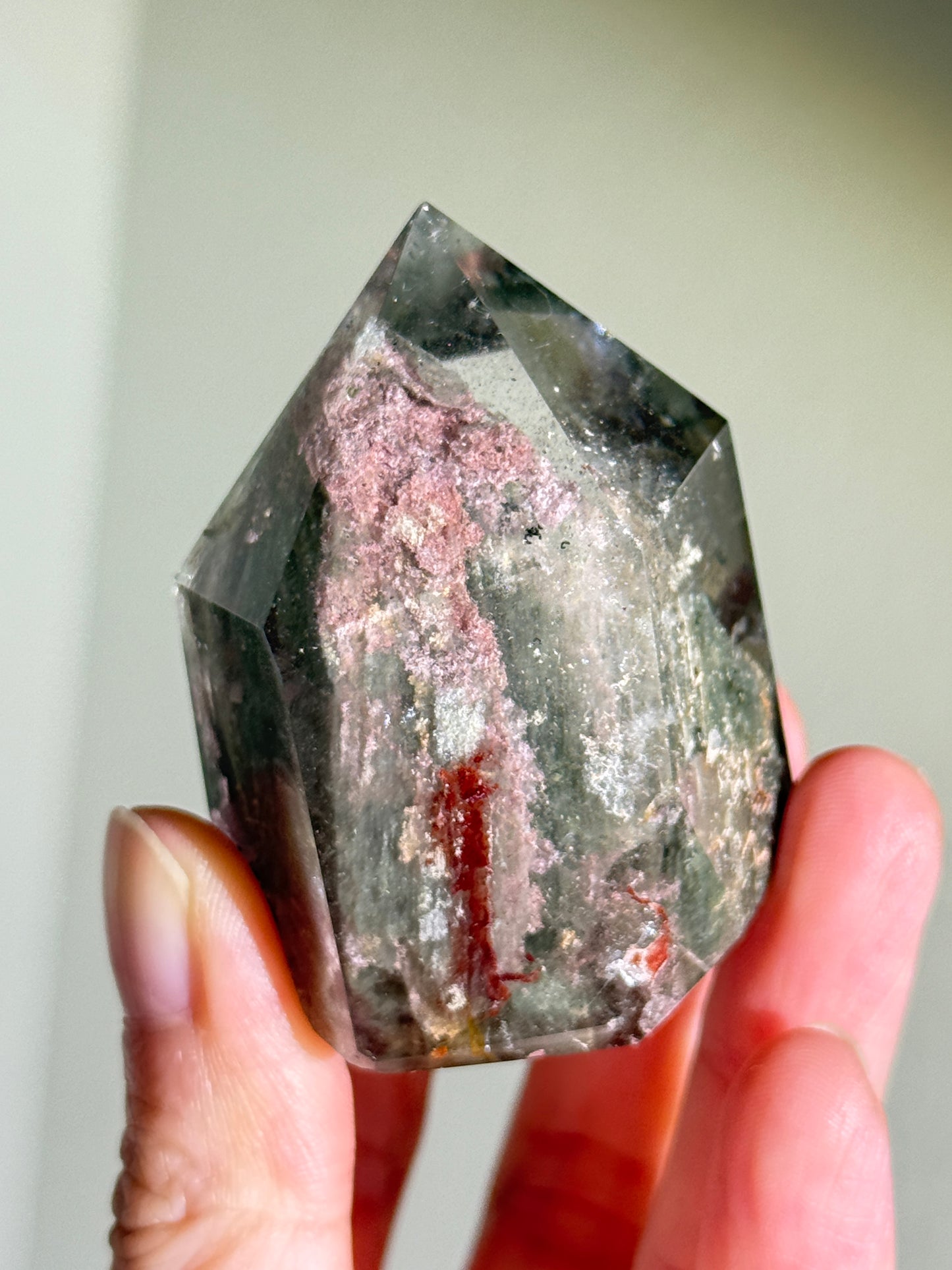 High Quality Mint Green & Pink Garden Quartz Tower, Zambia