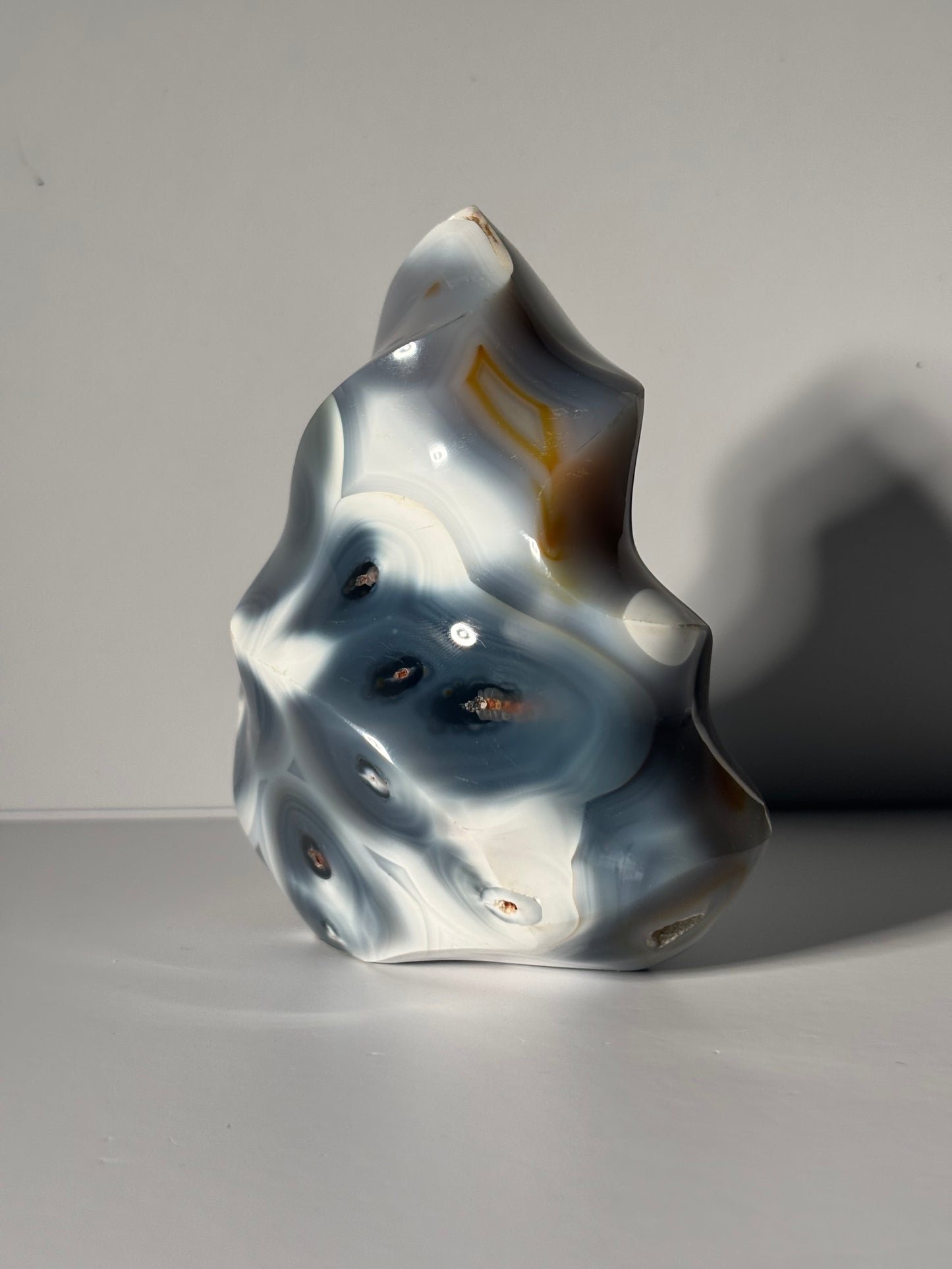 Large Chunky Orca Agate Flame, Madagascar